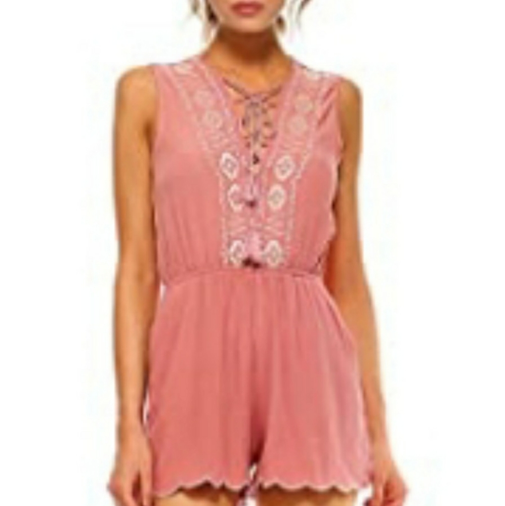 Love Tree Embroidered Romper